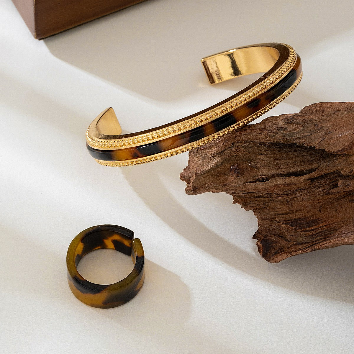 Leopard Print Bangle & Ring Set