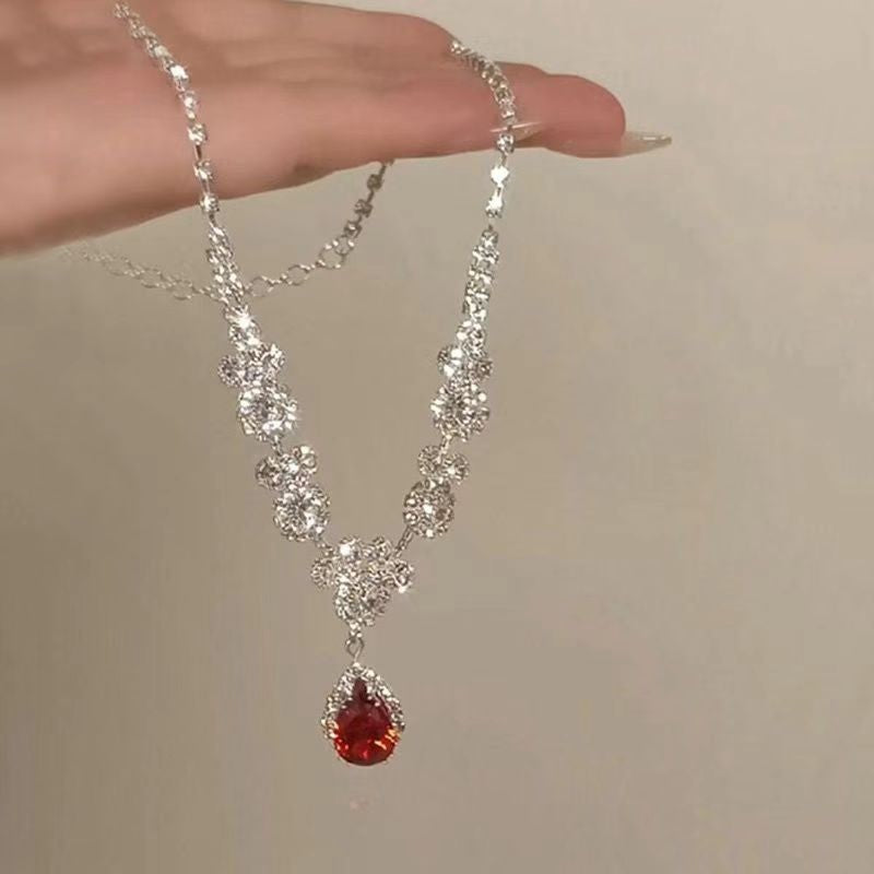 Teardrop Crystal Vine Necklace