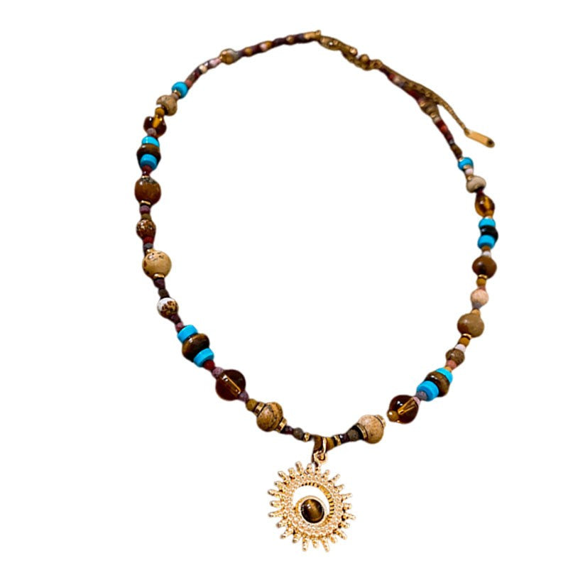Sun Charm Beaded Necklace