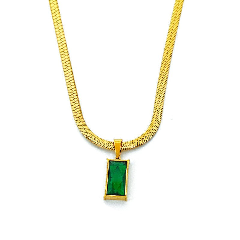 Emerald Rectangle Jewelry Set