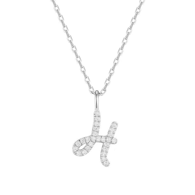 Crystal Script Letter Necklace