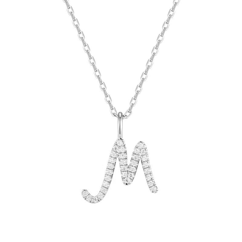 Crystal Script Letter Necklace