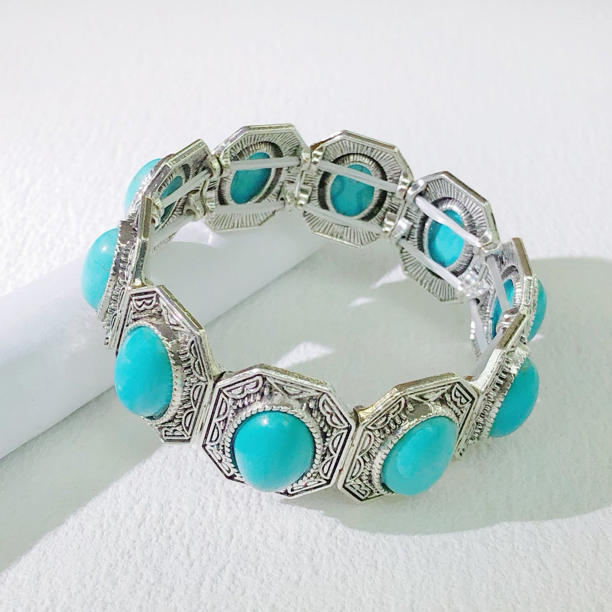 Turquoise Octagon Link Bracelet