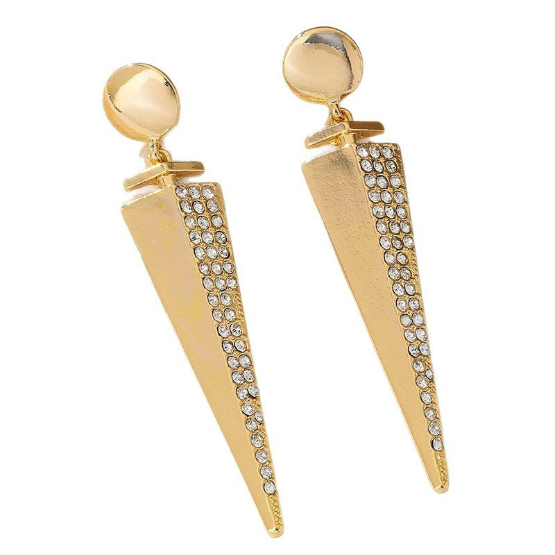 Geometric Rhinestone Drop Earrings