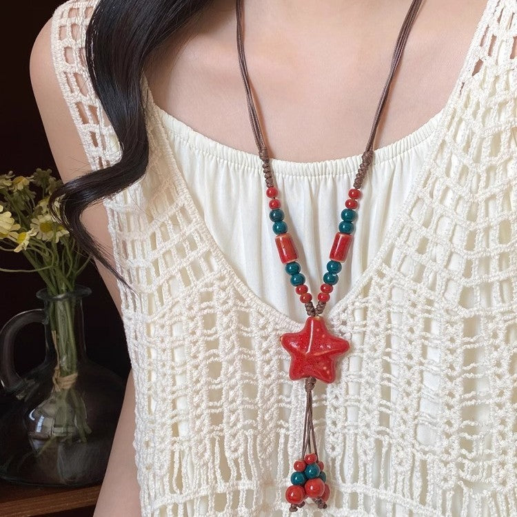Colorful Starfish Beaded Necklace