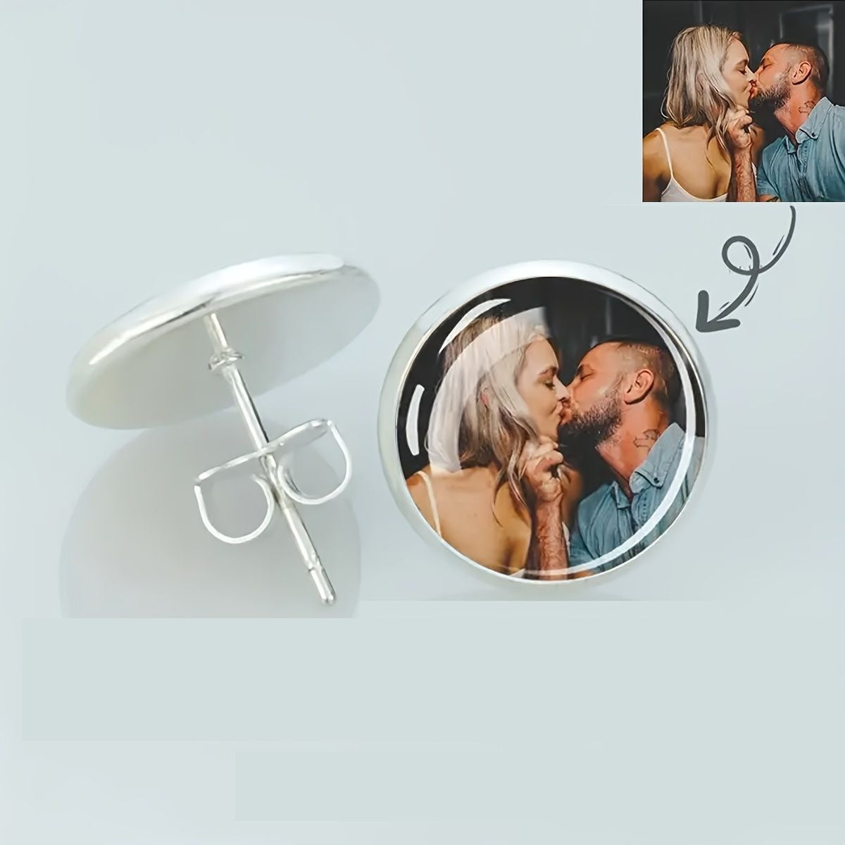 Custom Photo Round Earrings