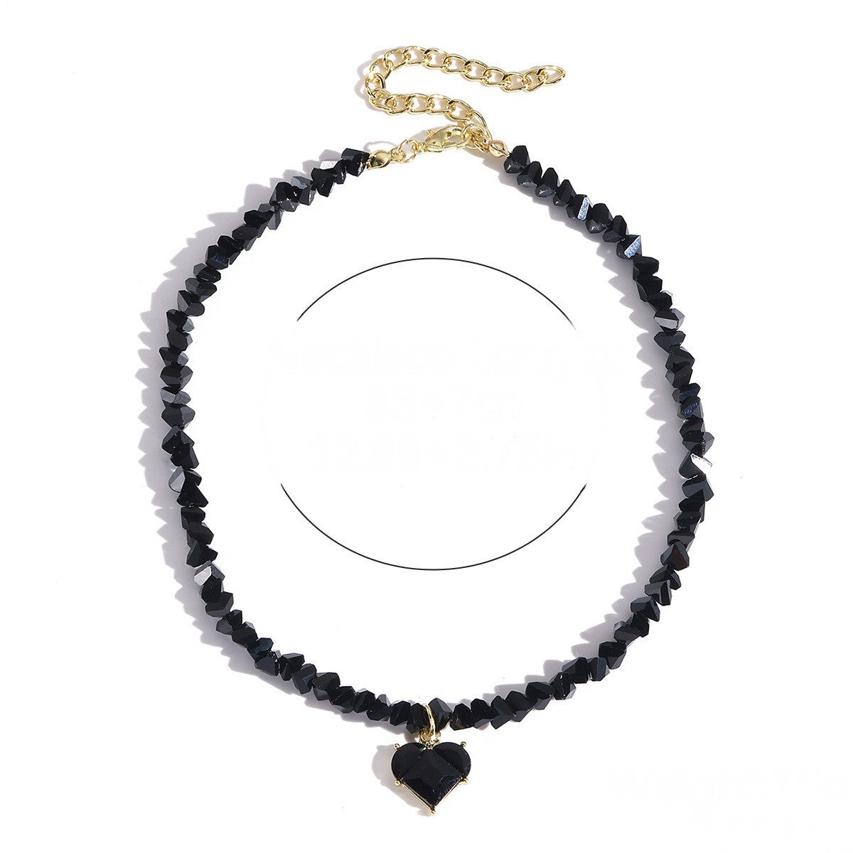 Faceted Crystal Heart Choker Necklace