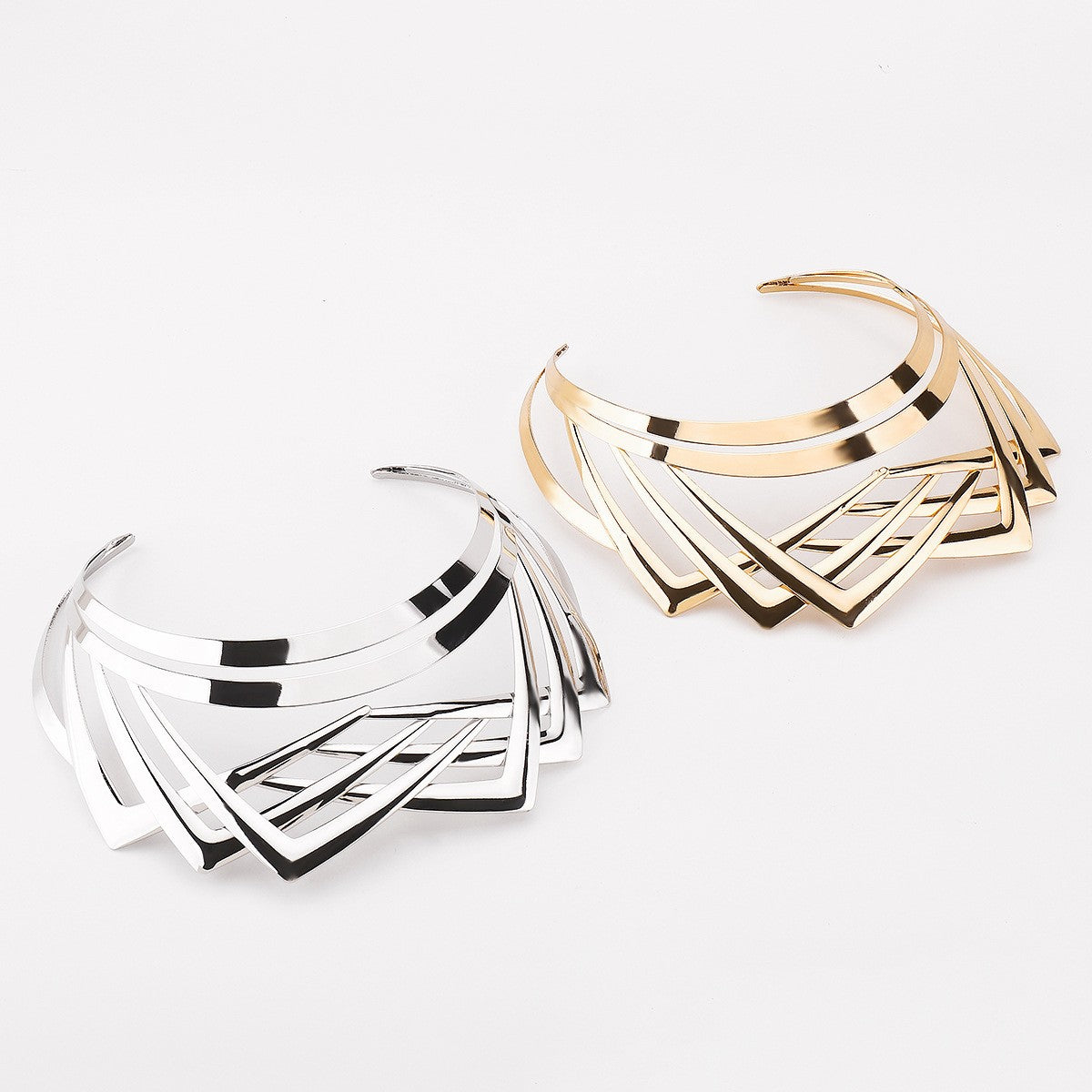 Geometric Multi-Layer Choker Necklace