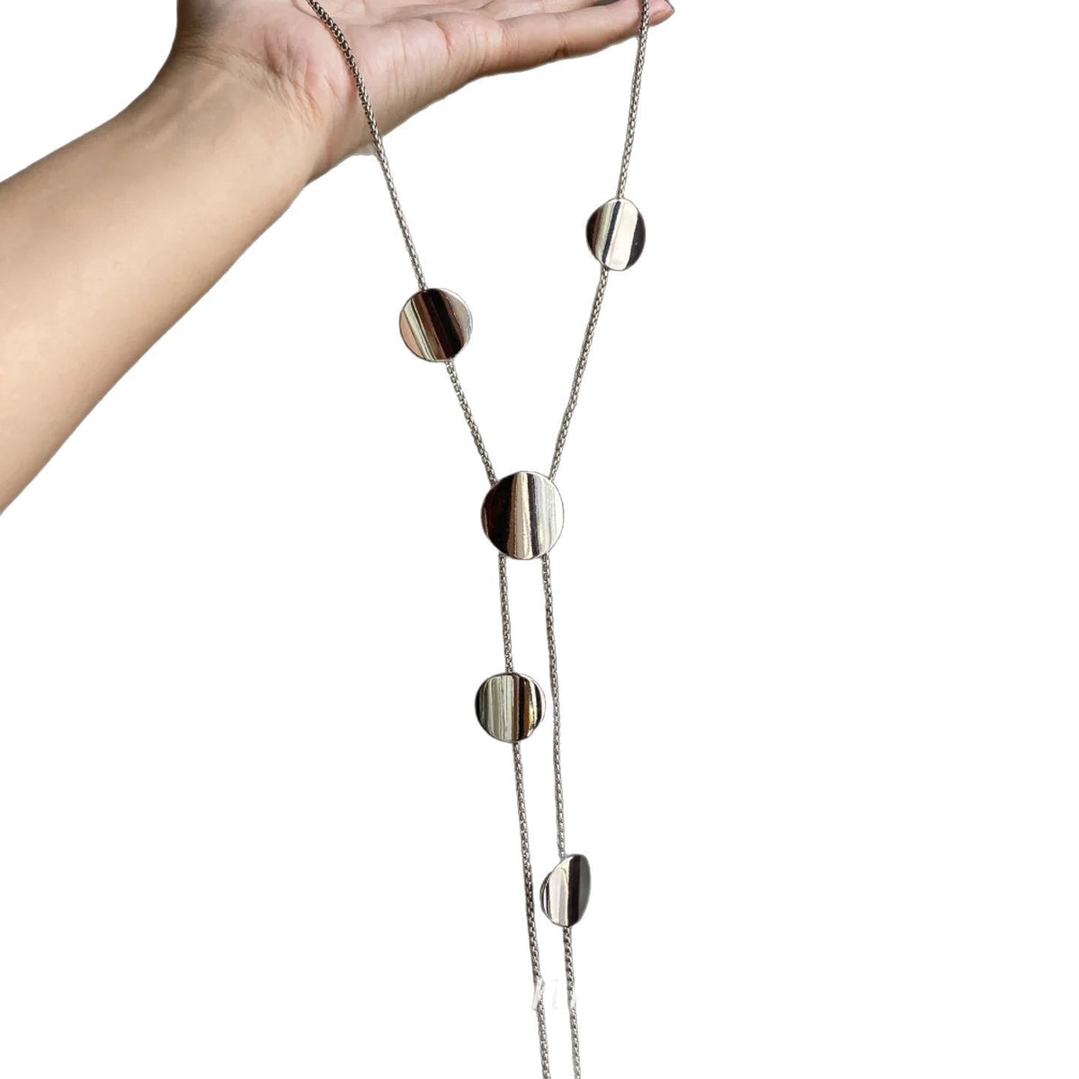 Round Disc Station Necklace