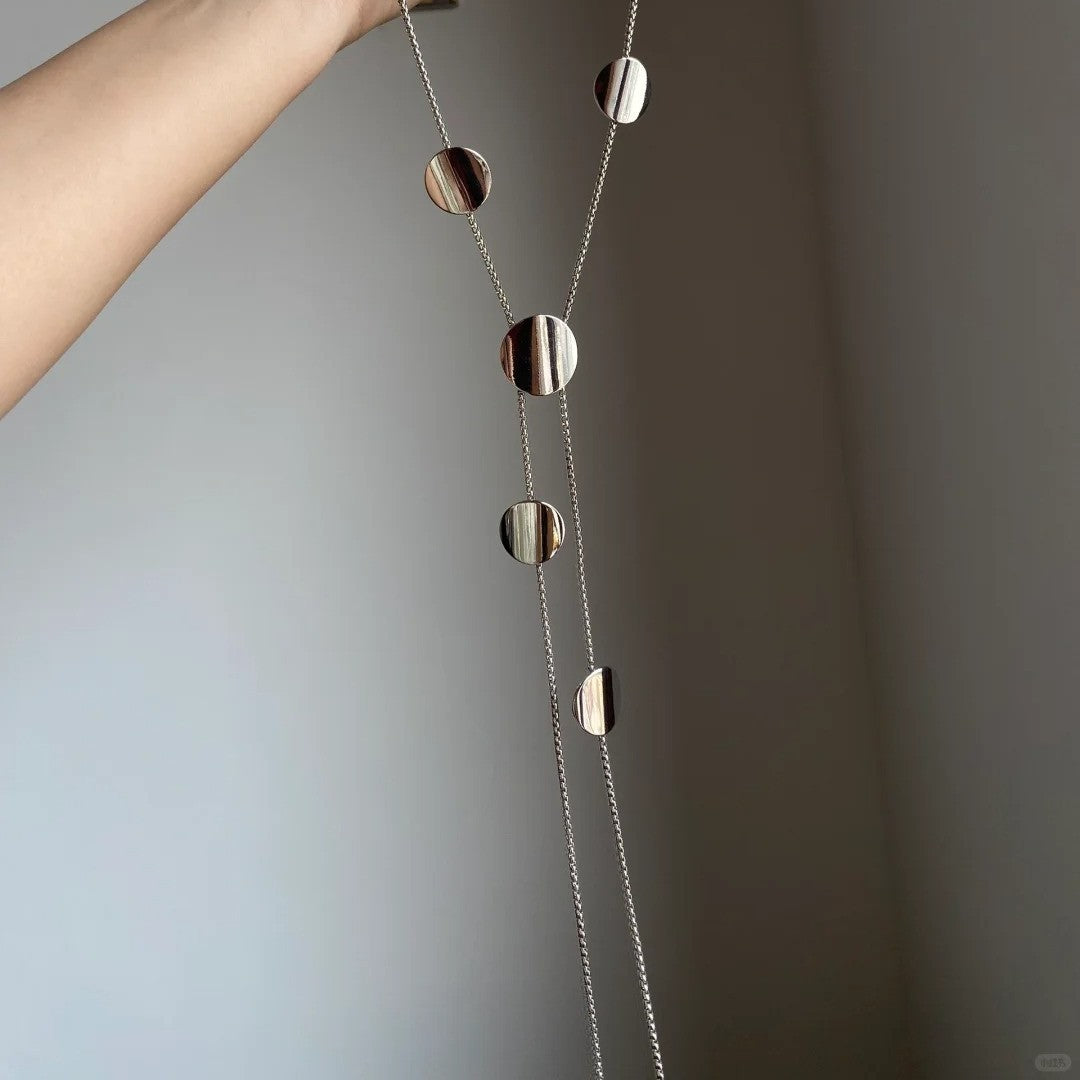 Round Disc Station Necklace