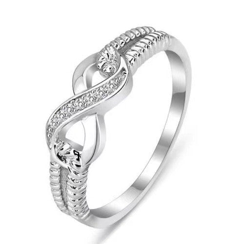 Crystal Infinity Twist Ring