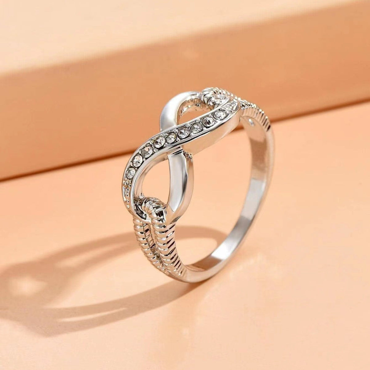 Crystal Infinity Twist Ring