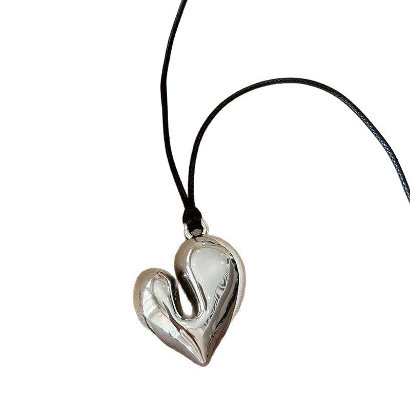 Sculpted Heart Cord Necklace
