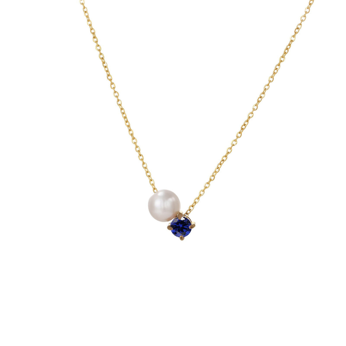 Pearl & Square Zircon Necklace