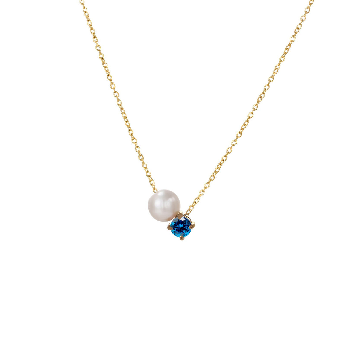 Pearl & Square Zircon Necklace