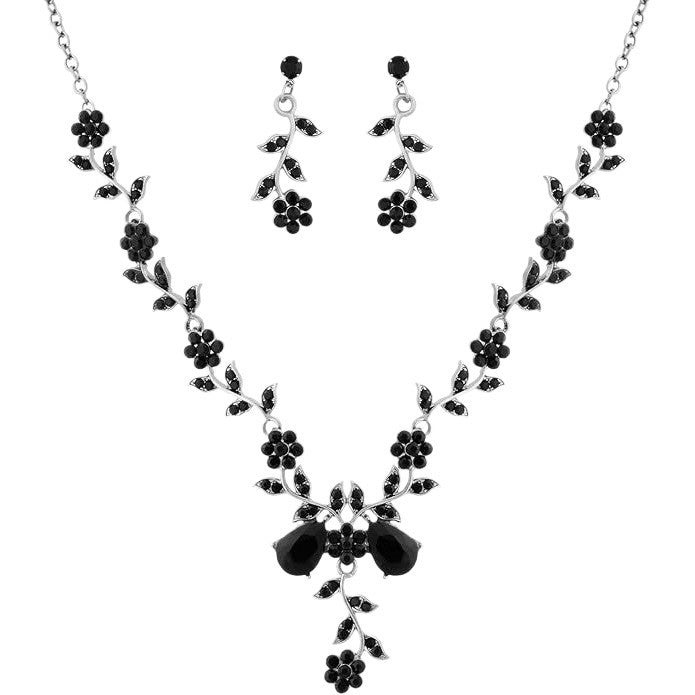 Crystal Vine Drop Necklace & Earring Set