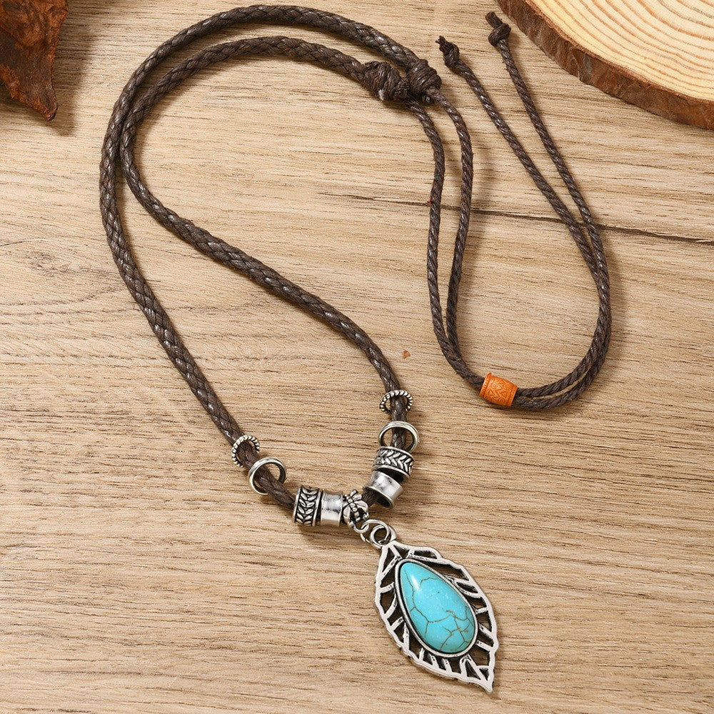 Turquoise Marquise Filigree Necklace