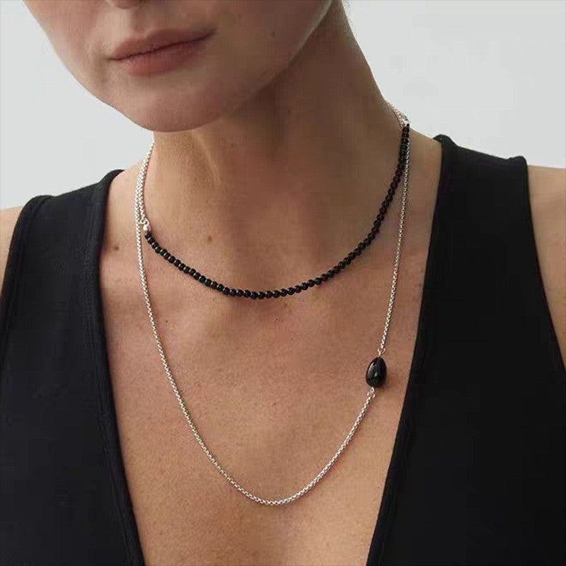 Bead & Teardrop Layered Necklace
