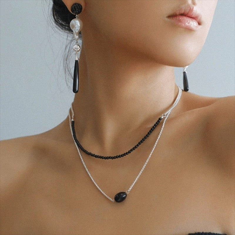 Bead & Teardrop Layered Necklace