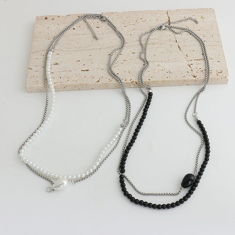 Bead & Teardrop Layered Necklace