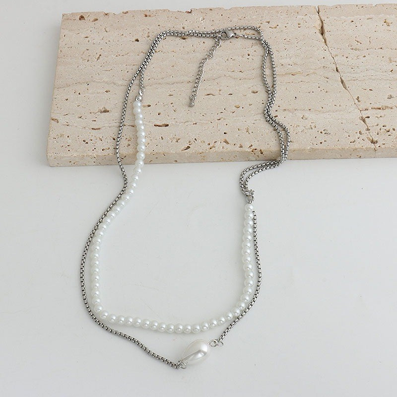 Bead & Teardrop Layered Necklace