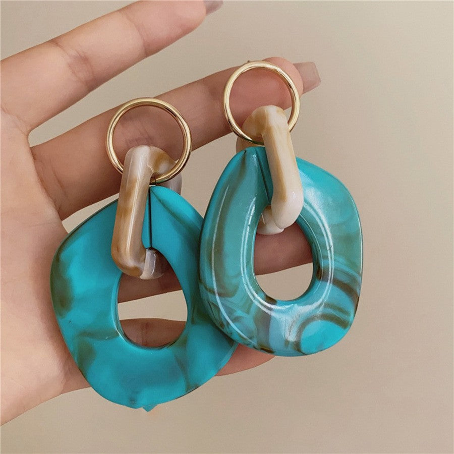 Marbled Link Drop Earrings