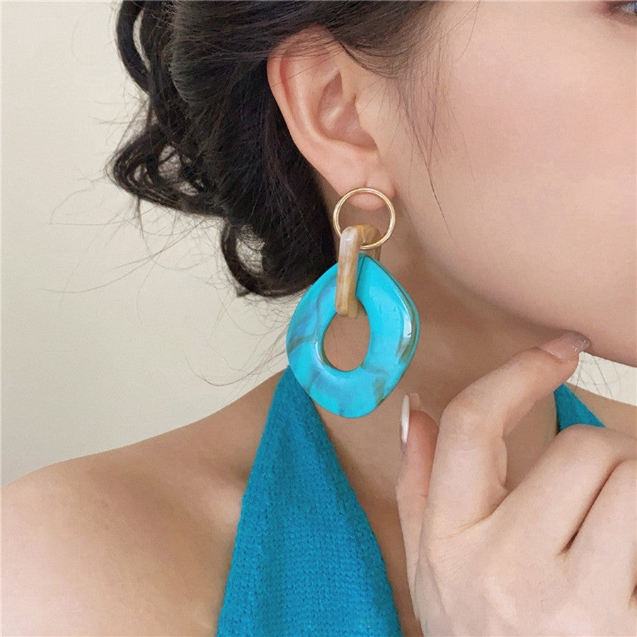 Marbled Link Drop Earrings