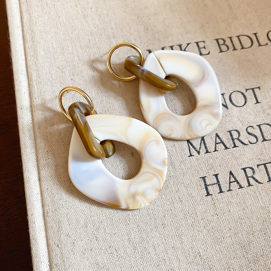 Marbled Link Drop Earrings