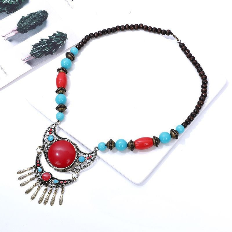 Bull Motif Bead Necklace