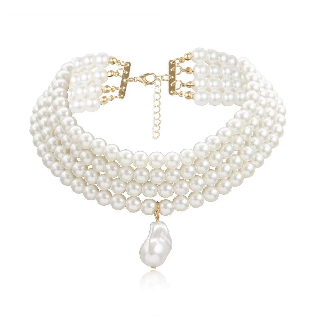 Triple Strand Baroque Pearl Choker