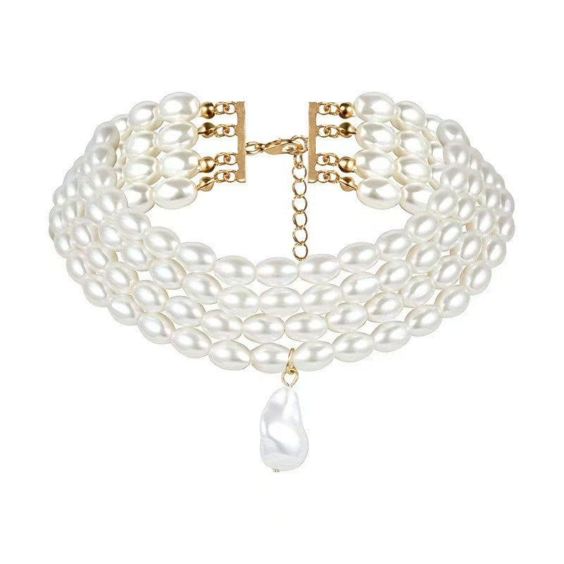 Triple Strand Baroque Pearl Choker