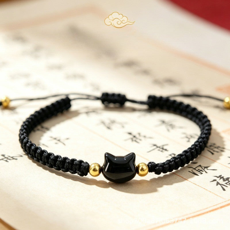 Cat Head Braided Bracelet