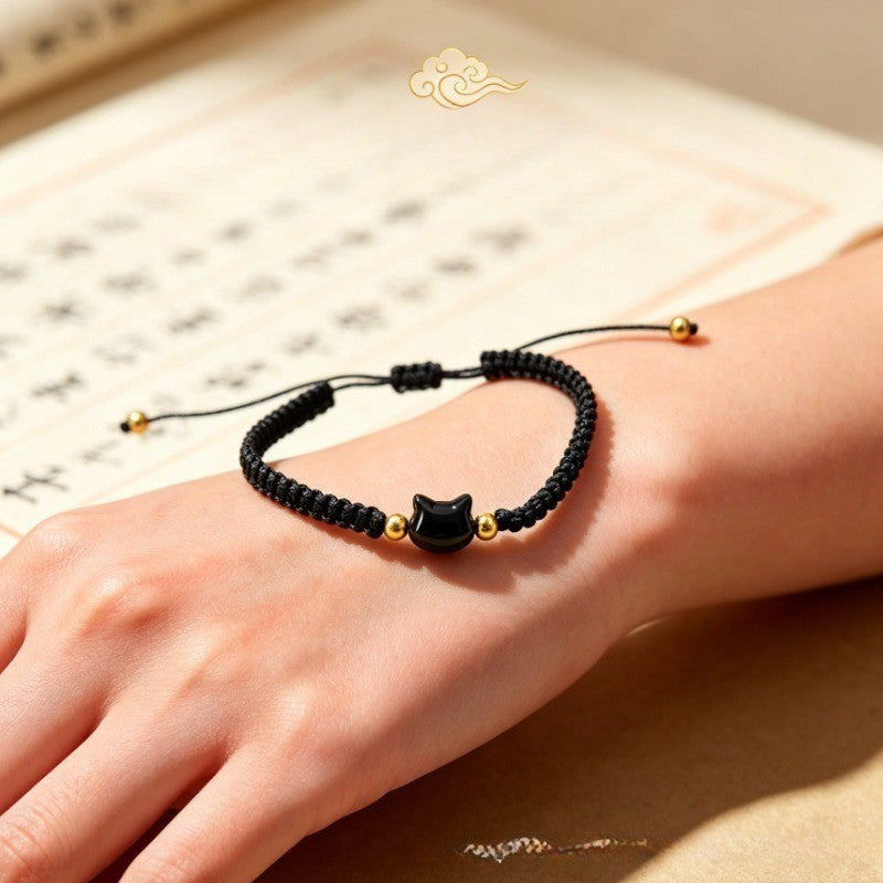 Cat Head Braided Bracelet