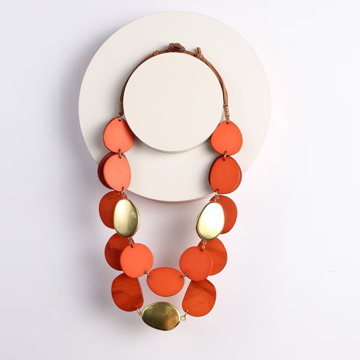 Layered Acrylic Disc Necklace