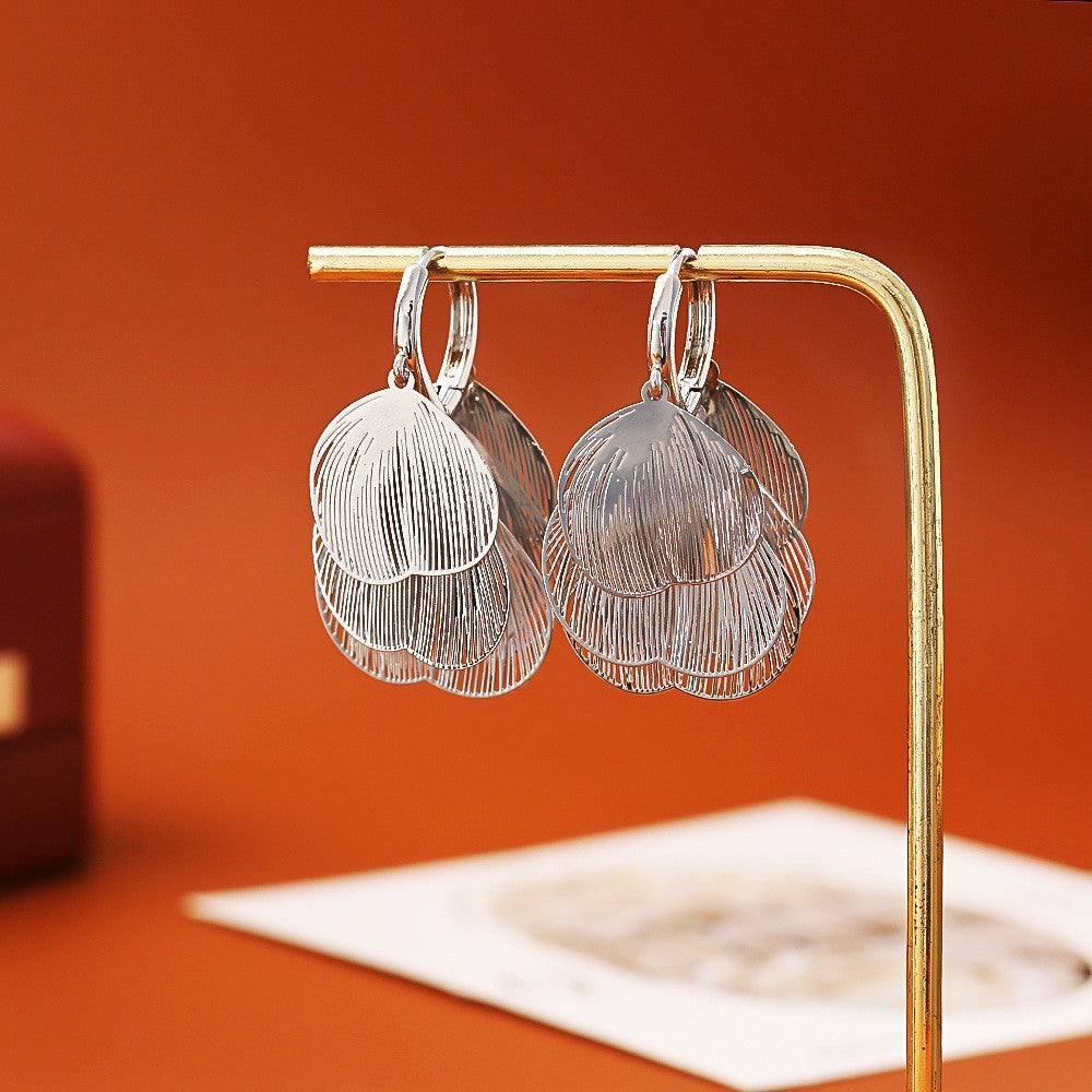 Layered Ginkgo Leaf Necklace & Earrings