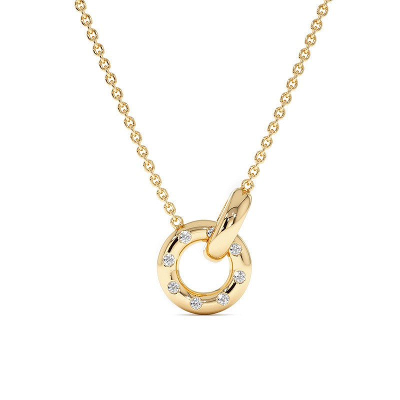 Crystal Circle Knot Necklace