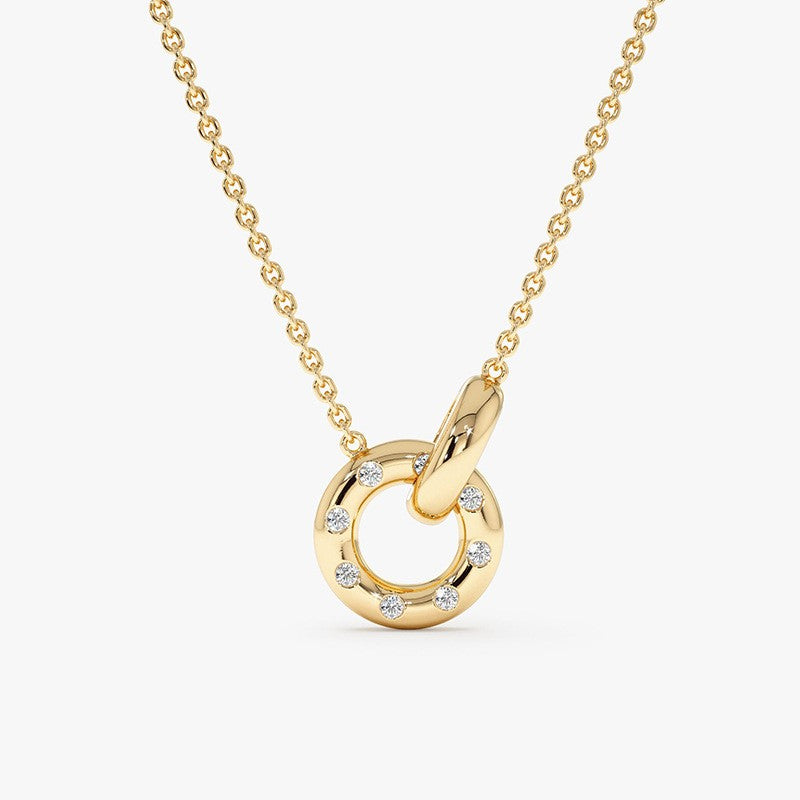 Crystal Circle Knot Necklace