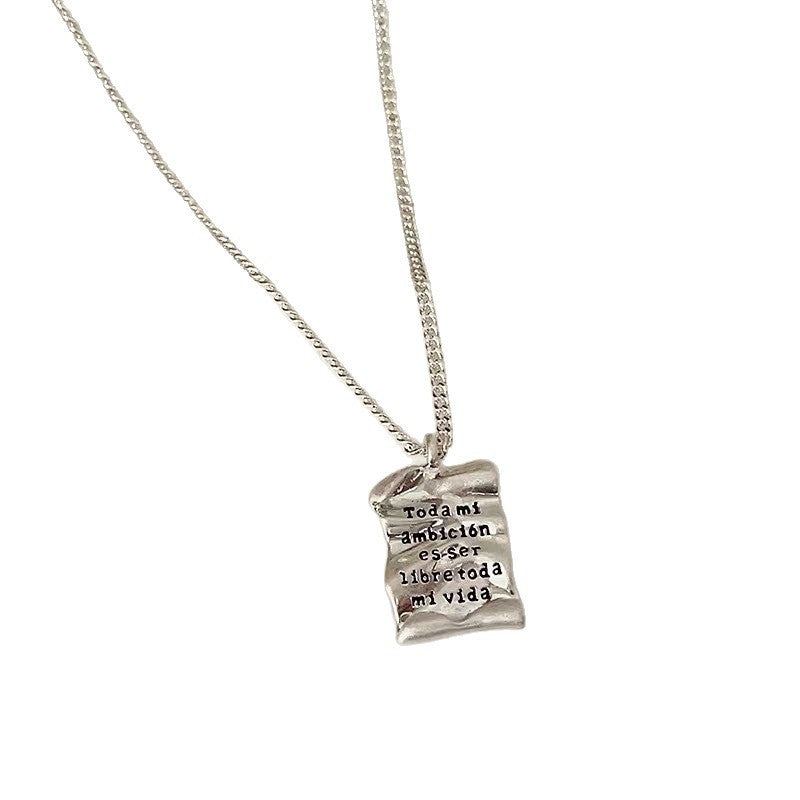 Engraved Scroll Paper Necklace
