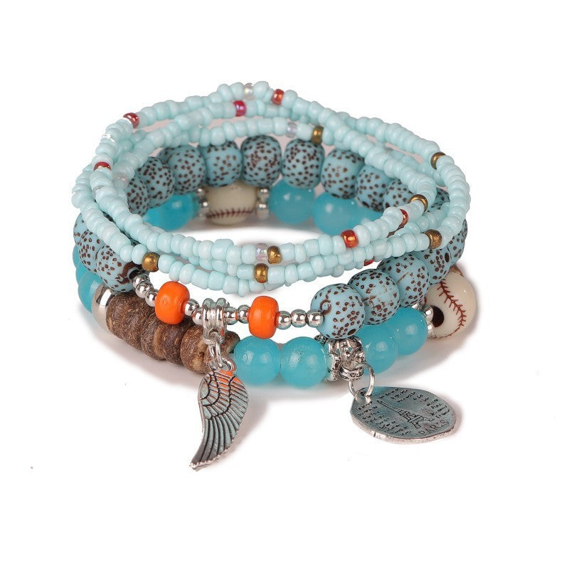 Bohemian Bead Layered Bracelet Set