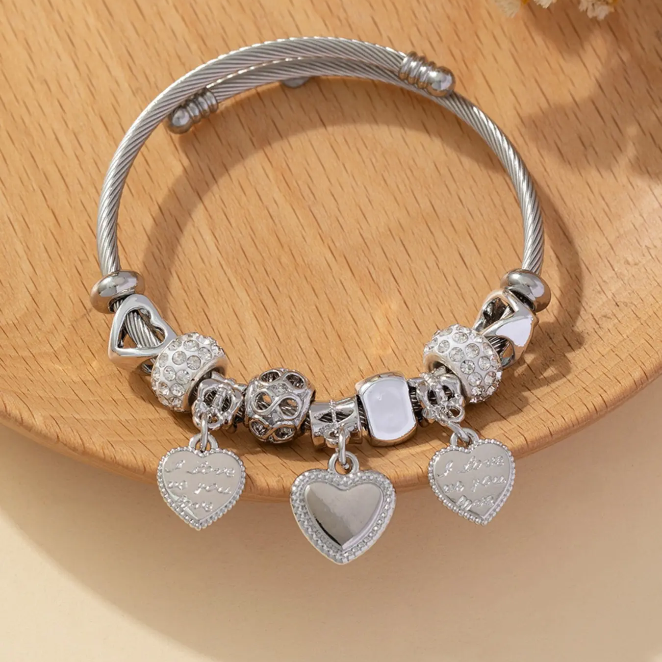 Hollow Heart Charm Bracelet