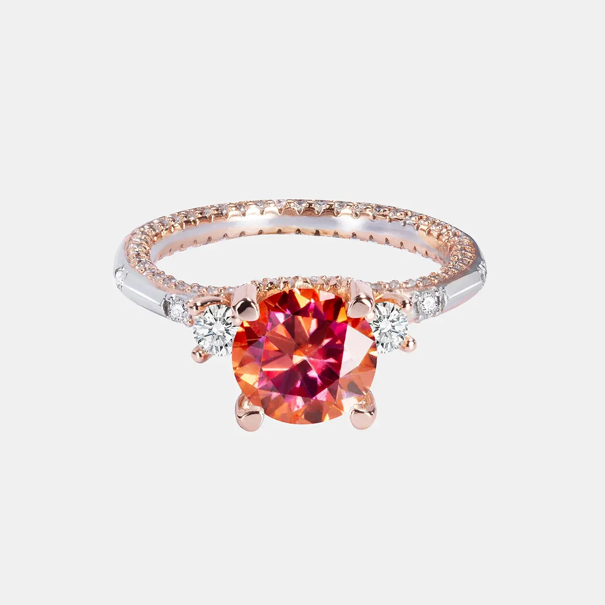 Fine Red Stone Stacked Ring