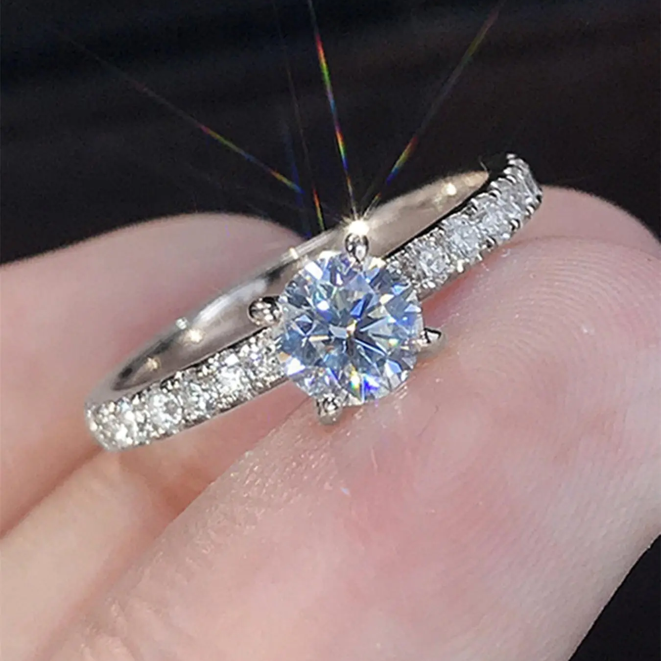 Circle Rhinestone Ring