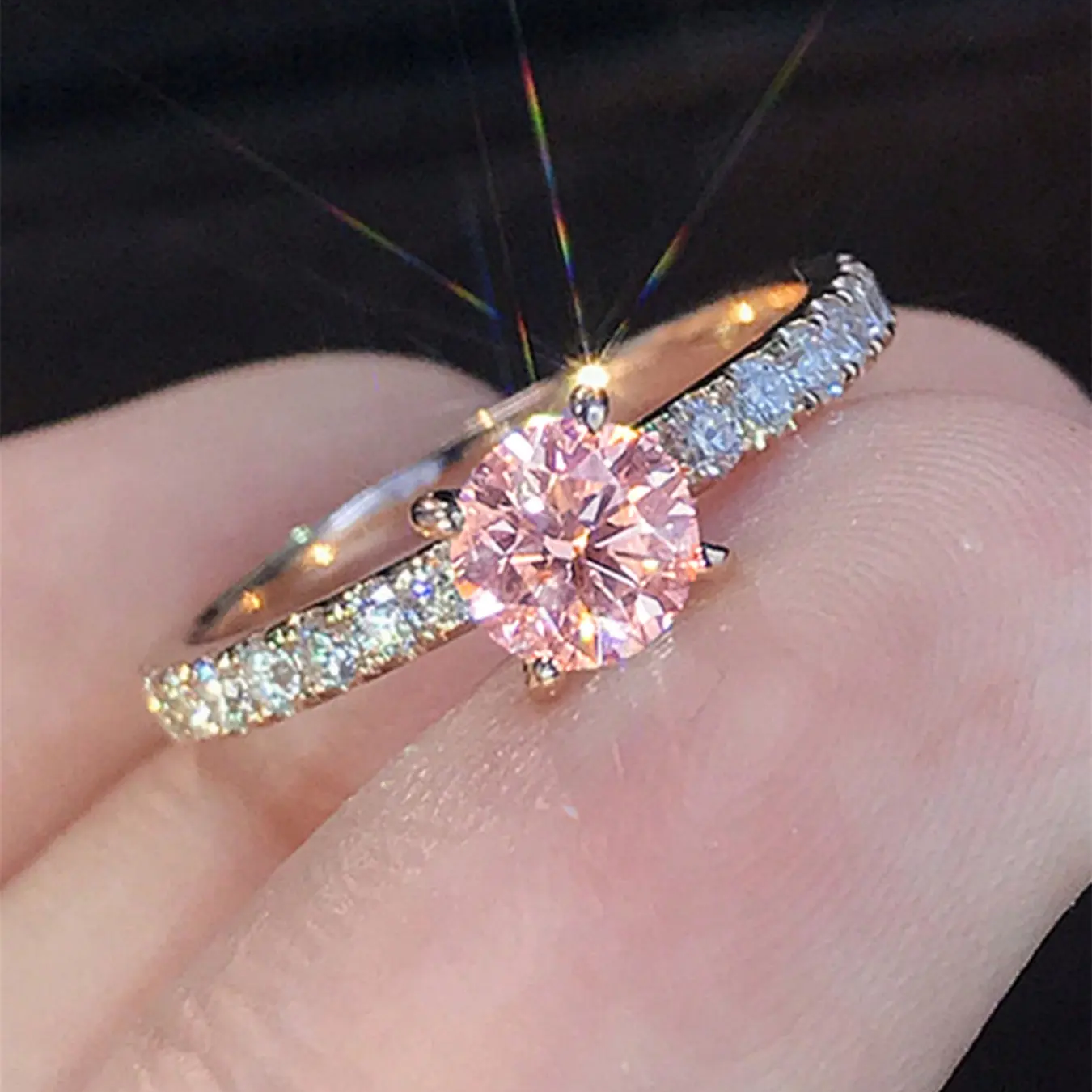 Circle Rhinestone Ring