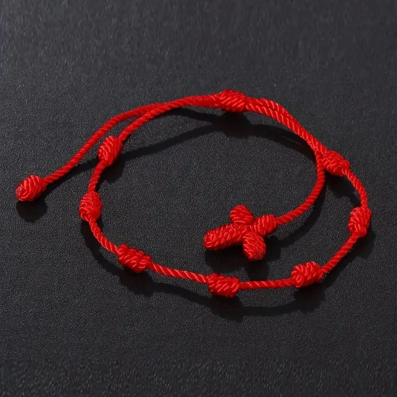 Braided Red Cross Anklet