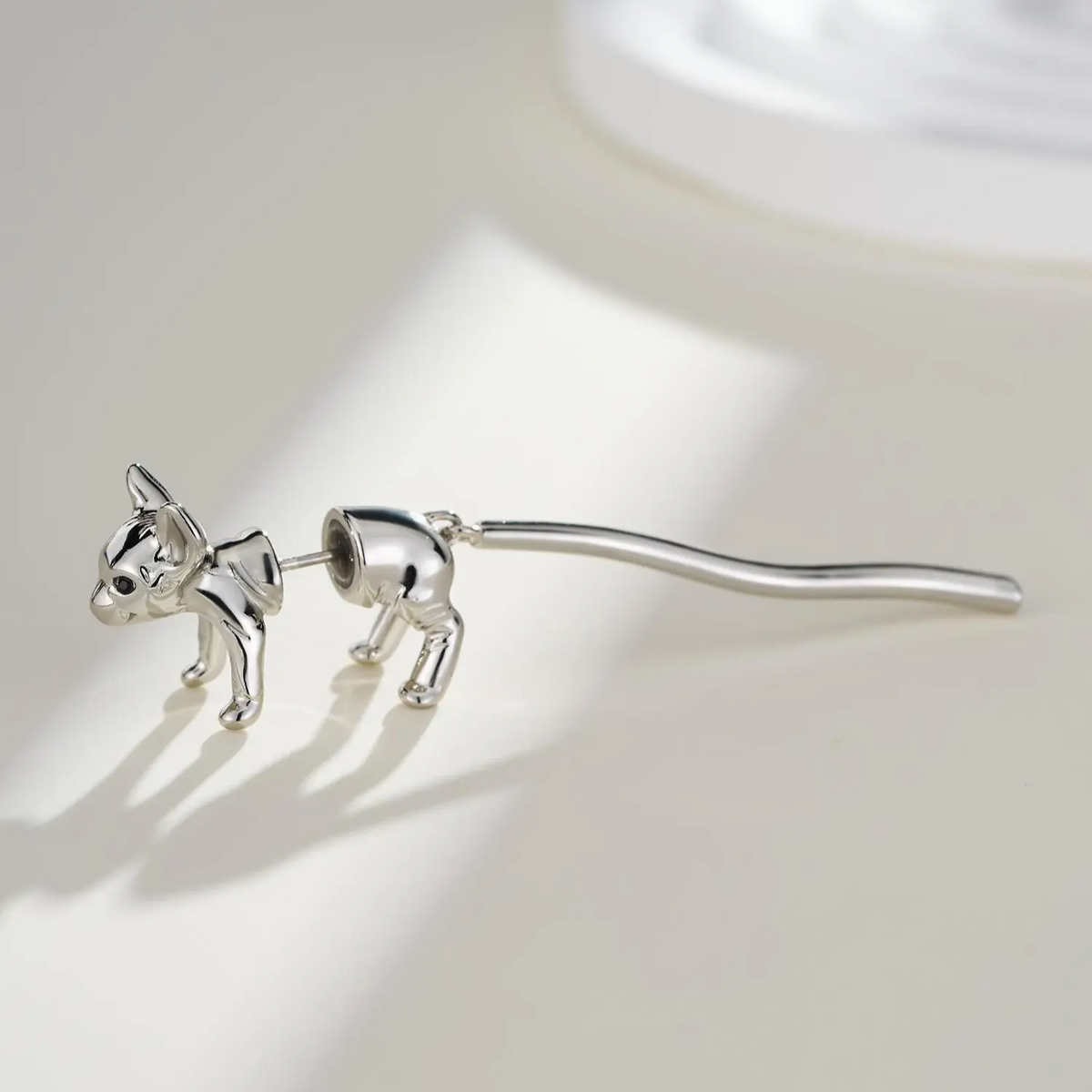 Long Tail Cat Stud Earrings