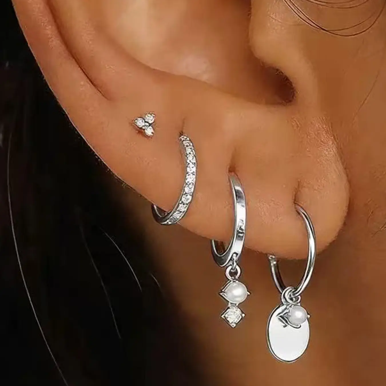 4pc Stackable Earrings Set