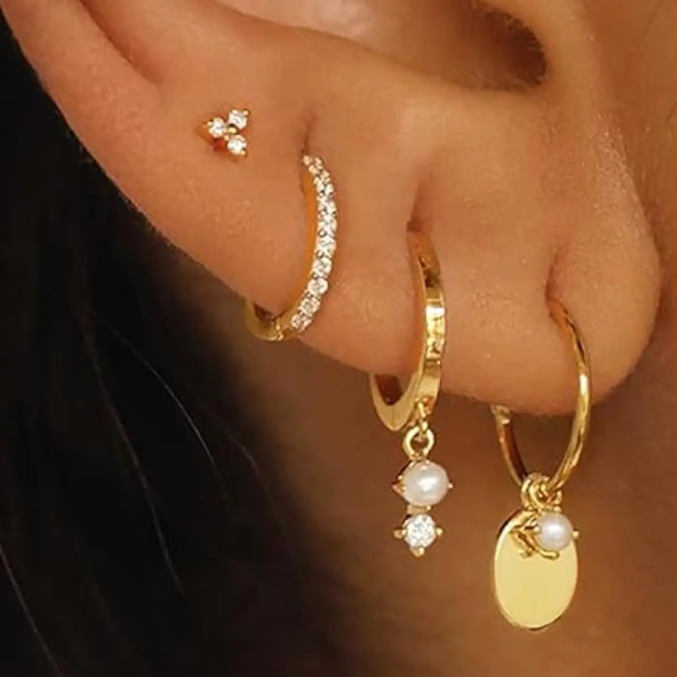 4pc Stackable Earrings Set