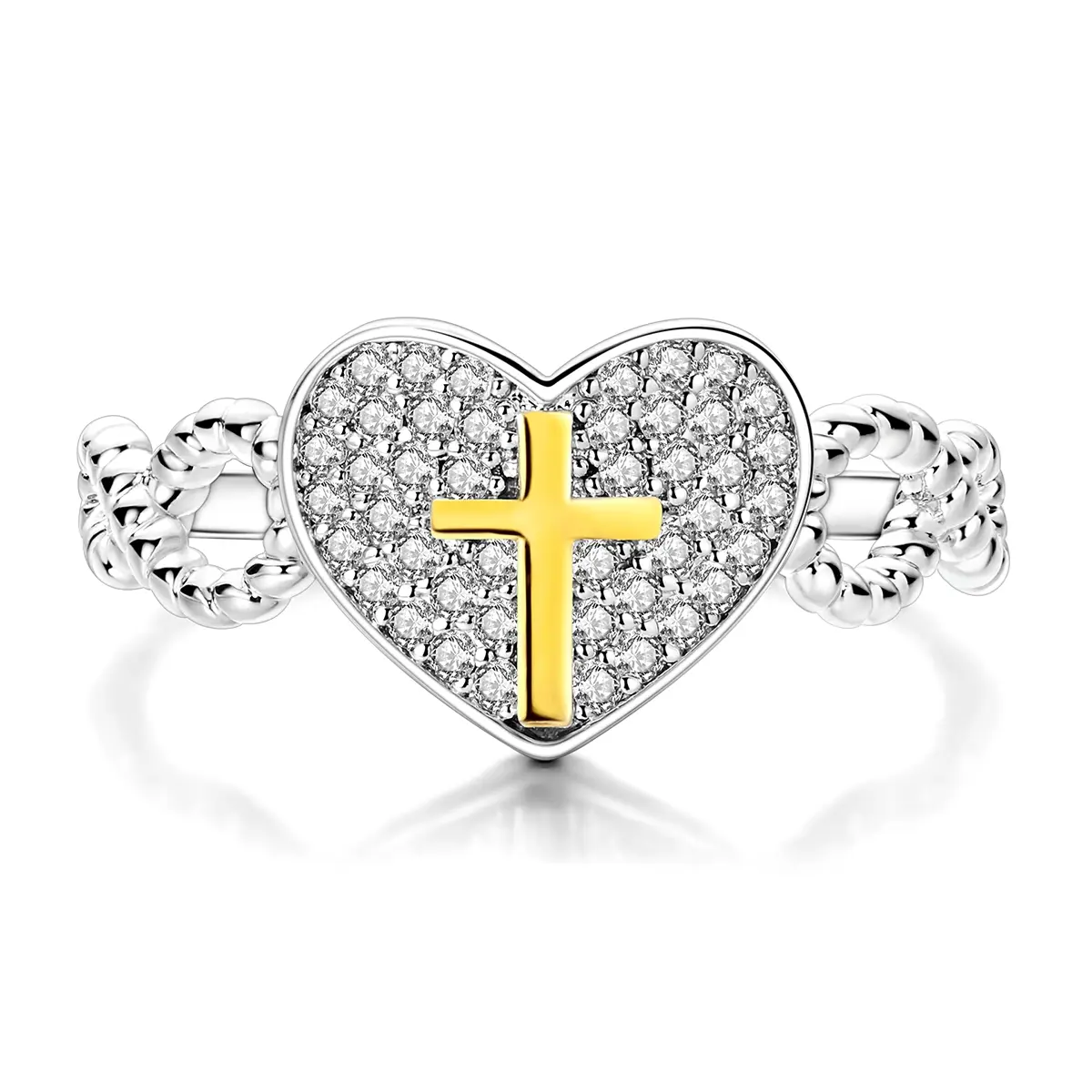 Cross Heart Ring