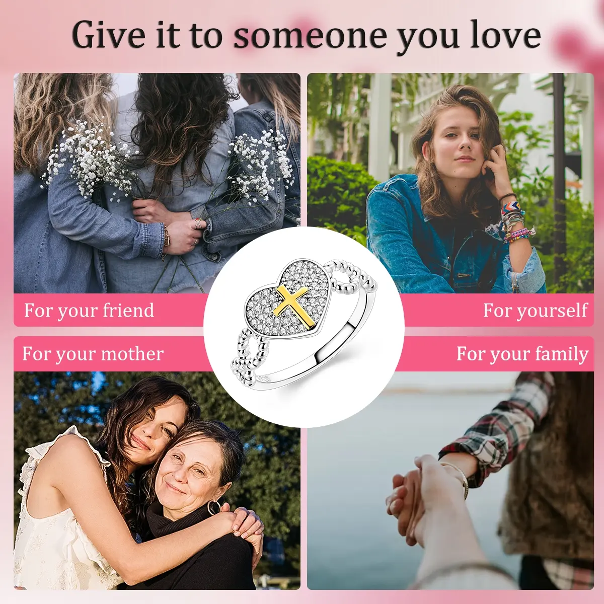 Cross Heart Ring