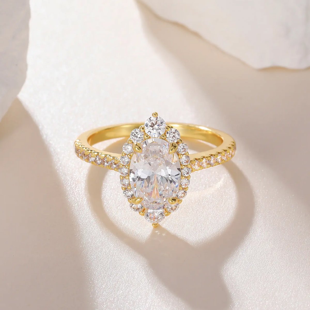 Marquise Cut Halo Ring